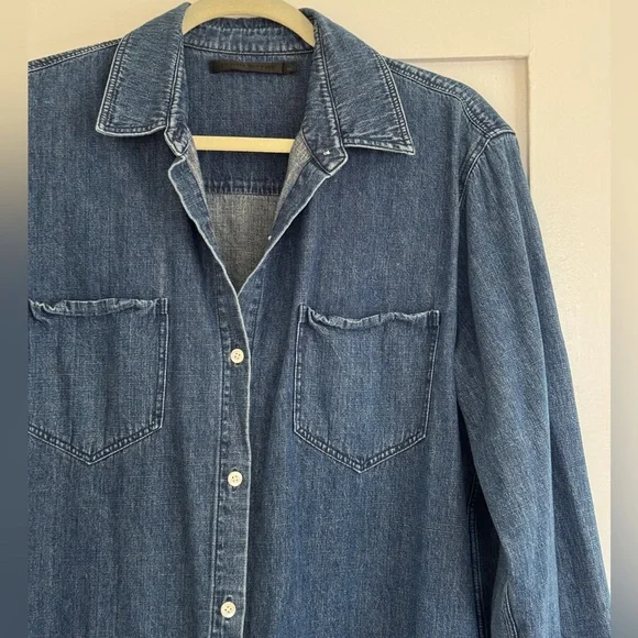 Jenni Kayne O’keefe Classic Blue Denim over Shirt button up - Picture 3 of 5